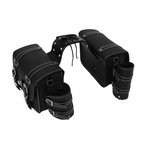 Sacoche latérale moto en cuir résistant imperméable et élégant avec fermeture sécurisée