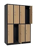 pferde schrank ideen je Fach eine Garderobenstange furni24 Garderobenschrank Schließfach Spind Umkleideschrank Kleiderschrank Abteilbreite 30 cm 8-türig fertig montiert Verschiedene Ausführungen verfügbar