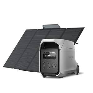 EF ECOFLOW DELTA 3 Ultra Plus Portable Power Station with 400W Solar Panel, 3072Wh LiFePO4 Battery, 3600W (7200W Surge) Output, Expandable to 11kWh, Reliable Home Battery Backup & Camping