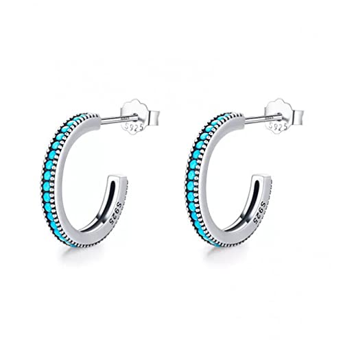 Boucles d'oreilles turquoise naturelle pour femme studs ronds en argent