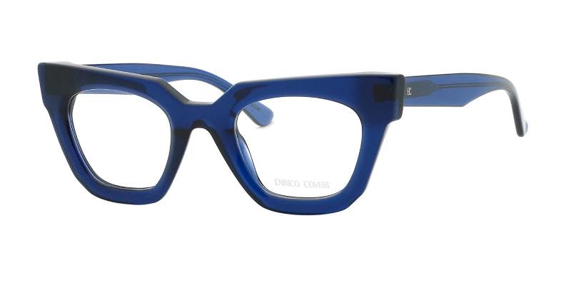 Enrico Coveri Okulary ECV154 dla kobiet, okulary korekcyjne, pasują do wszystkich rodzajów soczewek, Niebieska