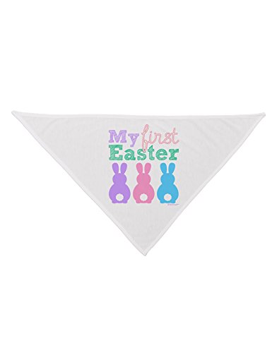 TOOLOUD My First Easter - Three Bunnies Printed White Dog Bandana 26