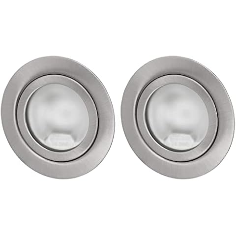 Pack of 2 - Full Metal Recessed Spotlights G4 12 V with Glass Cover - Installation Diameter 60 mm Cover