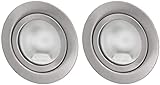focos empotrables techo bricomart Carcasa de hierro cepillado Pack de 2 focos empotrables de metal G4, 12 V, con cubierta de cristal, empotrable, diámetro de 60 mm