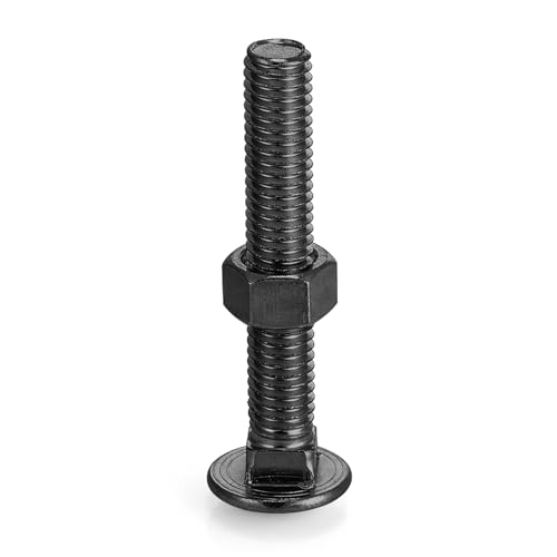 Image of Yaocom 1 Pack 3 /8 x 3 1 /2 inch Long Carriage Bolts with Nuts, Galvanized Steel (Black)