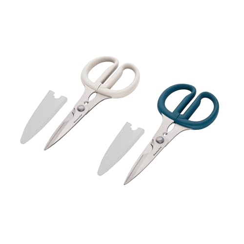 Image of KitchenAid Multipurpose Shear Set, Versatile Scissors with Nutcracker, Bottle Opener, Ergonomic Handles with Protective Blade Covers, 2-Piece