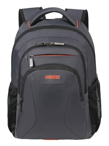 American Tourister AT Work - Zaino porta pc 13.3-14.1 pollici, 46 cm, 20.5 L, Grigio/Arancione (Grey/Orange)