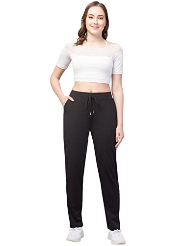 Image of BLUECON Women's Athletic Running Trackpants with Side Pockets Plazo Pants Open Bottom Straight Leg