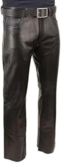 Milwaukee Leather LKM5790 Men's Black Classic 5 Pocket Leather Pants - 44