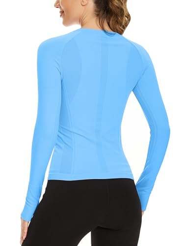 Image of MathCat Workout Shirts for Women Long Sleeve, Workout Tops for Women, Quick Dry Gym Athletic Tops,Seamless Yoga Shirts XS-XL