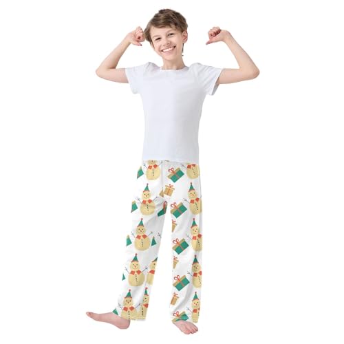 Boys' Pants Christmas Snowmen Gift Long Bottoms Jogger Pants Elastic Waist Trousers with Pockets S-XL2