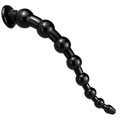 Masajeador de relajación de perlas extralargas negras suaves e impermeables, 44cm, 498g
