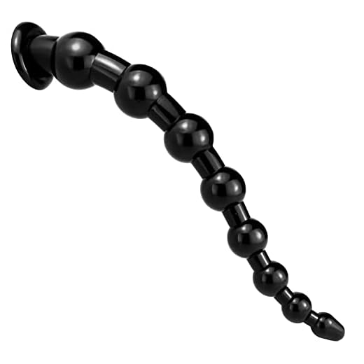 Masajeador de relajación de perlas extralargas negras suaves e impermeables, 44cm, 498g