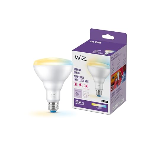 Image of WiZ 65W BR30 Tunable White LED Smart Bulb - Pack of 1 - E26- Indoor - Connects to Your Existing Wi-Fi - Control with Voice or App + Activate with Motion - Matter Compatible