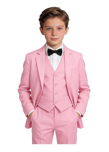 Image of Toddler Suits Slim Fit Suit for Boys,Formal Tuxedo Ring Bearer Outfit Kids Dress Clothes for Wedding,Adjustable Waist