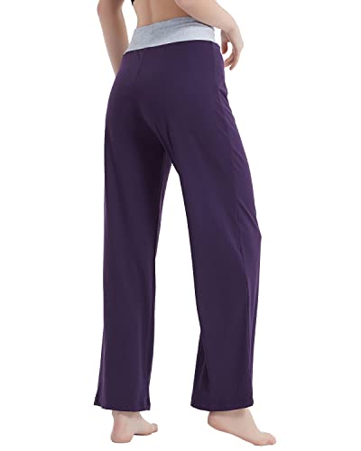 Image of NEWCOSPLAY Women's Comfy Pajama Pants Casual Drawstring Palazzo Lounge Wide Leg Pants