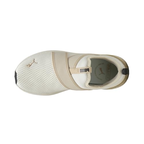 PUMA Women's Softride Harli Slip-On Cross Training Shoes Sneaker, Warm White-Toasted Almond Black, 5.5