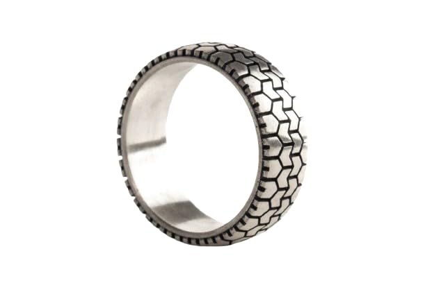 MG ARTESANOS | Anillo Hombre Plata 925 Hecho a Mano – Diseño Neumático en 10 Modelos – Tallas 16 a 26 (55 66 mm) – Hipoalergénico, Pulido y con Caja de Regalo (Modelo 1, 16)