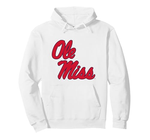 Mississippi Ole Miss Rebels Icon White Officially Licensed Pullover Hoodie