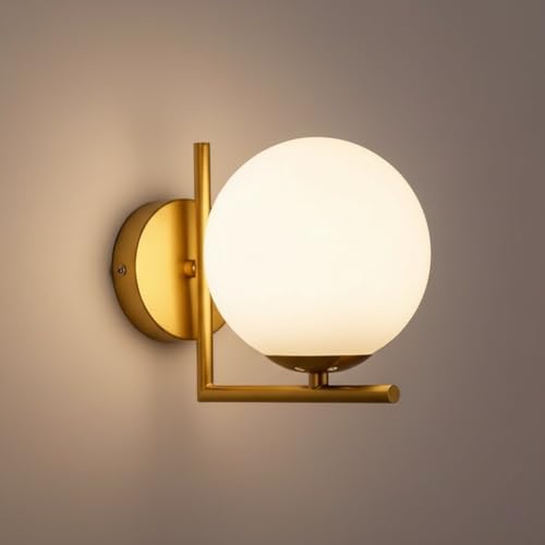 Applique da Parete in Vetro e Ferro - Design Moderno in Oro, Attacco G9, per Interni Camere da Letto, Soggiorni, Cucina