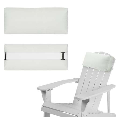 Rasugarlary Chaise Lounge Head Pillow, 2 Pack Outdoor Lounge Chair Pillows with Adjustable Strap Longue Head Pillow Headrest Pillows for Patio Backyard Beach Pool Garden Recliner(Beige)