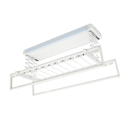 AOOUNGM Étendoir à linge à montage au plafond, Étendoir à linge électrique dépliable, Séchoir à linge au plafond jusqu'à 35 kg, réglable en hauteur...