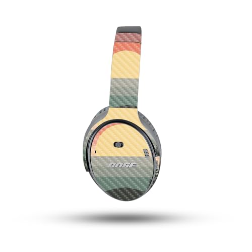 Image of MightySkins Carbon Fiber Skin Compatible with Bose QuietComfort 35 II Headphones - Sunset Forest | Protective, Durable Textured Carbon Fiber Finish | Easy to Apply