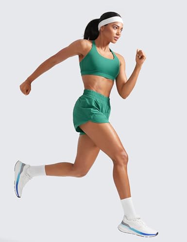 Image of CRZ YOGA Dolphin Athletic Shorts 3 inch | High Waisted, Mesh Liner, Quick Dry, Lightweight, A Zip Pocket, for Women