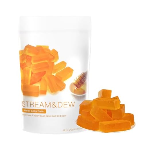 Stream&Dew Base de sabão de leite de cabra de 900 g - Suprimentos de sabão caseiro - Suprimentos para fabricação de sabão - Base de sabão - Já cortado em blocos (Mel)