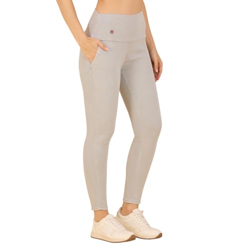 Image of 4FLIES Women's High Waist Slim Fit Jeggings | Super Combed Denim Stretch Ankle-Length Pants with Wide Waistband | Comfortable, Breathable Denim Look Leggings for Casual, & Office Wear