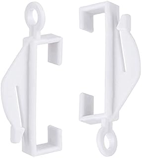 ManYing 50 Pieces Plastic White Glider Curtain Hooks Ceiling Rail Track Slider Clips for Shower/Window/Door Curtain,NC008