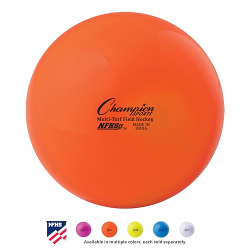 Champion Sports Çim Hokeyi Topları, Düzenleme Boyutu, 12'li Paket, Her Biri 7 cm - NFHS Onaylı Spor Hokeyi Topu Seti, Alanlar, Çimler, Çim için - Dayanıklı, Kabarık, Hafif, Parlak Renkli - Turuncu