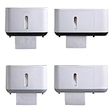 Opatiny Wasserdichter Papierhandtuchspender zur Wandmontage für Badezimmer oder Küche, Doppelauslass & versiegelter Deckel, stanzfreie Installation, Schwarz