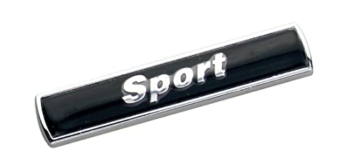 Image of 2Pc Sport Logo Emblem Badge Car Side Fender Sticker Nameplate Replacement for M Series Car (Black Silver)