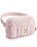 BAGSMART Fanny Pack for Girls, Puffy Initial Belt Bag Cute Letter Fanny Pack for Women, Fashion Waist Packs for Traveling E