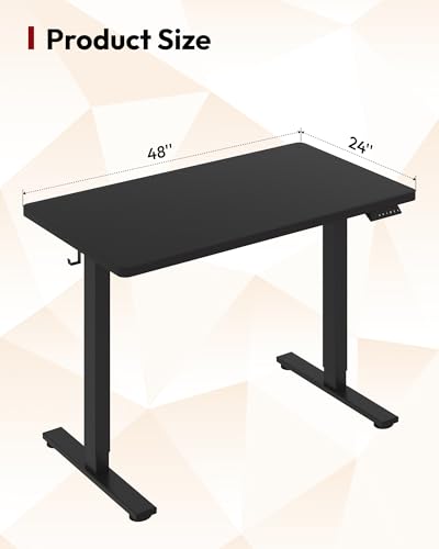 Image of SANODESK One-Piece Electric Height Adjustable Standing Desk 48''x 24''