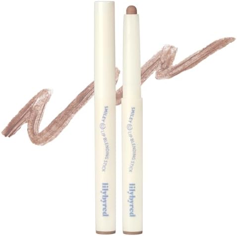 lilybyred Smiley Lip Blending Stick | Korean 3-in-1 Lip Liner, Natural Lip Contour & Definition, Velvety Matte Finish, Soft Blur Effect, Smooth Glide, Easy to Blend, 0.028 oz (03 Be Happy with me)