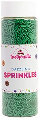 Tastycrafts Vermicelli Sprinkles for Cake Decoration, 100 gm | Edible Cake Decorating Items | Sprinkle for Cake, Cupcake, Cookies, Brownies | Cake Topper Decor (Green)