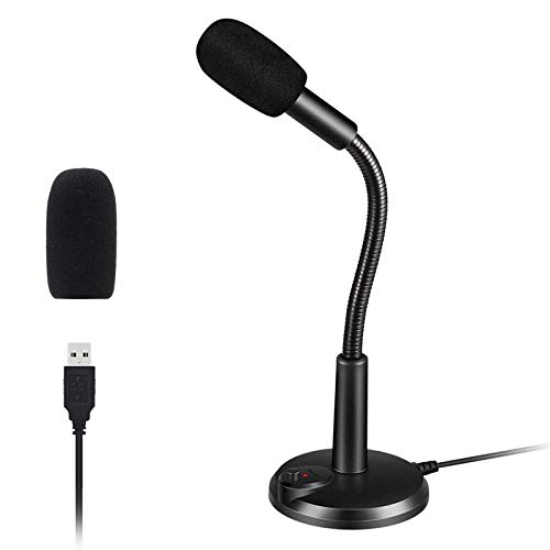 TIKUTKU USB Mikrofon, PC Mikrofon mit Stummschalttaste und LED Licht, Mikrofon PC für Streaming/Gaming/Aufnahme/Konferenz/YouTube/Skype,Plug & Play Cover