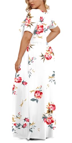 Image of LONGYUAN Women's Plus Size Maxi Dresses Summer Short Sleeve Casual Long Dress 2026 XL-6XL