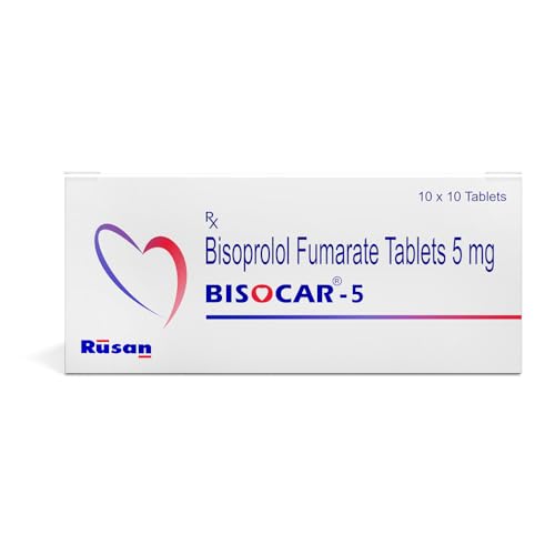 Image of Rusan Bisocar Bisoprolol 5mg | 10 Tablets | Beta Blocker Tablets for Hypertension | BP Management | Relax blood vessels and helps to improve BP