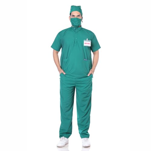 Image of Women's 5-Pocket Scrub Suit | Set of Top & Pant | Half Sleeves | Mandarin Collar | Breathable Polyviscose Fabric | Comfortable | Durable | Uniform for Doctors Nurse & Dentist DG 2XL
