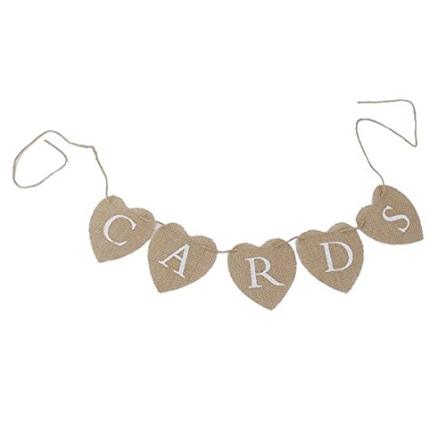 Pixnor CARDS Heart Shape Hessian Bunting Banner Rustic Party Decoration - //coolthings.us