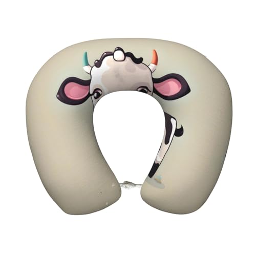 BDDFN Bonita almohada cervical con estampado de vaca blanca Wonder Plus, regalo de viaje, comodidad para tus viajes, películas y trabajo