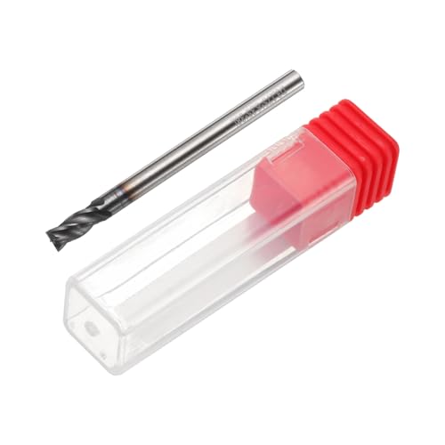 Image of HARFINGTON Carbide Square Nose End Mill Bit 1 /8 inch Cut Dia 4 Flutes TiAlN Coated Milling Cutter for Hardened Steel Metal (1 /8 inch Shank 1 /4 inch Cut Length 1-1 /2 inch Long 30 Degree Helix)