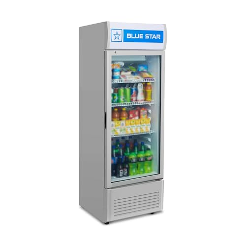 Blue Star VC325 5 Star Frost Free Vertical Glass Single Door Visi Cooler (300L, white)
