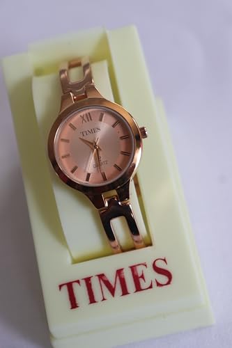 Image of Times Women's Analog Wrist Watch (34) | Gold Colour | Stylish Chain | Gold Dial |