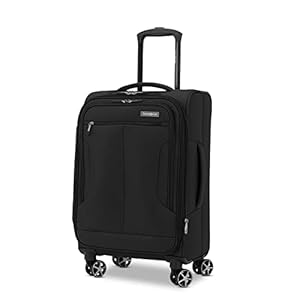 Samsonite Saire LTE Softside Expandable Luggage Wheels, Black, Carry On Spinner