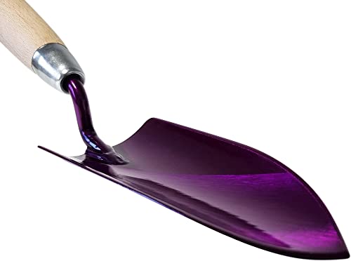 Blumenkelle Purple- Edition | extra Langer Griff aus Buchenholz | hochwertiger Kohlenstoffstahl | 270 Gramm | Gartenwerkzeug | maurerfreund | Made in Germany-5
