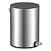 SONGMICS Cestino per Cosmetici di 3 Litri, Pattumiera da Bagno, con Coperchio di Chiusura Morbida, Secchio Interno in Plastica Rimovibile, per Bagno, Ufficio, in Acciaio, Argento e Nero LTB011E01